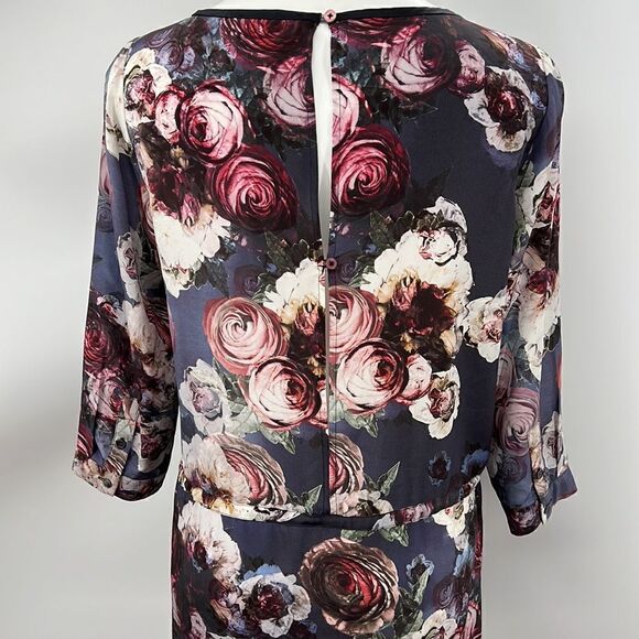 Club Monaco 3/4 sleeve floral print silk dress - Picture 7 of 9